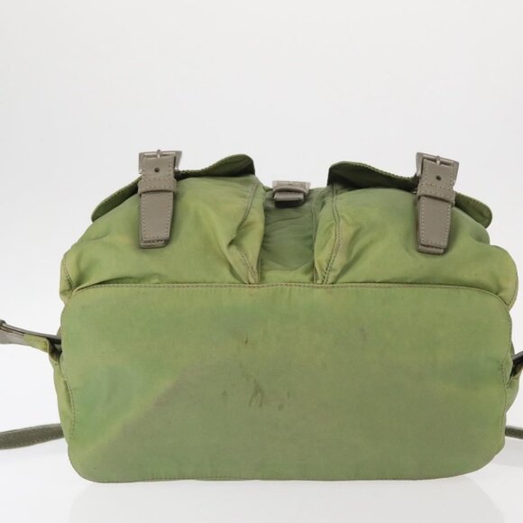 PRADA Backpack Nylon Green Silver Auth bs31165 main image 10